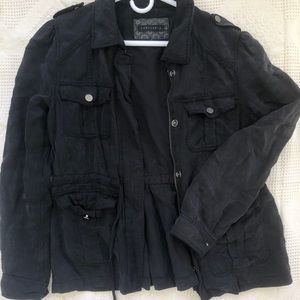 Sanctuary Brand Soft Wash Black Linen Jacket